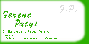 ferenc patyi business card